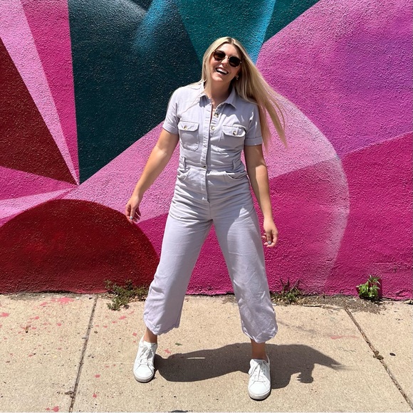 Harper Sage Utility Jumpsuit (cropped) - Picture 2 of 6